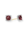 David Yurman Sterling Silver Chatelaine Garnet Stud Earrings With Diamonds - 100% Exclusive In Argdi