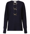 Victoria Beckham Women's Lace-up Wool Tunic Sweater In Blue