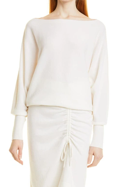 Milly Bateau Neck Wool & Cashmere Sweater In Ecru