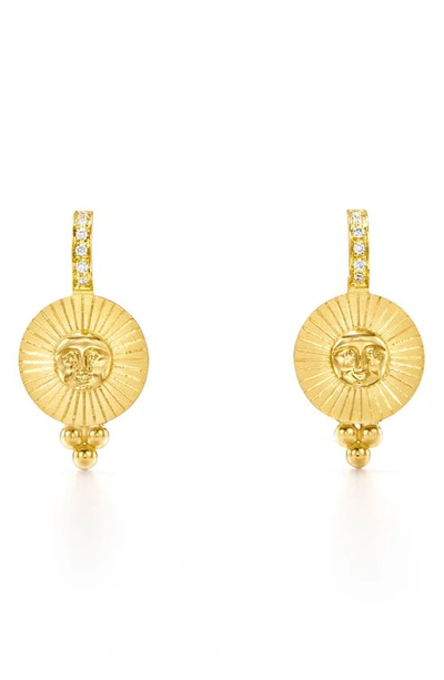 Temple St Clair 18k Yellow Gold Celestial Diamond Sole Drop Earrings
