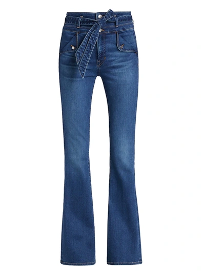 Veronica Beard Giselle High-rise Skinny Flared Jeans In Bright Blue