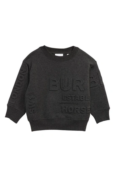 Burberry Kids' Little Boy's & Boy's Alven Horseferry-embossed Cotton Sweatshirt In Charcoal Melange