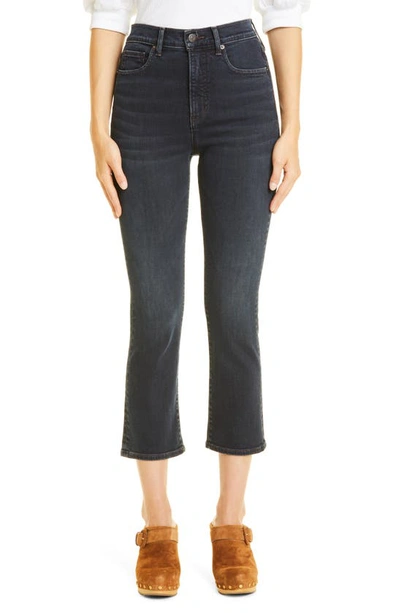 Veronica Beard Carly High-rise Stretch Kick-flare Jeans In Dark Ink