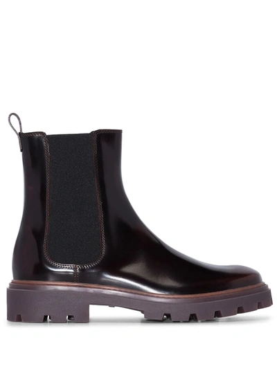 Tod's Pull-on Leather Chelsea Boots In Burgundy