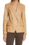L Agence L'agence Kenzie Double Breasted Blazer In Camel