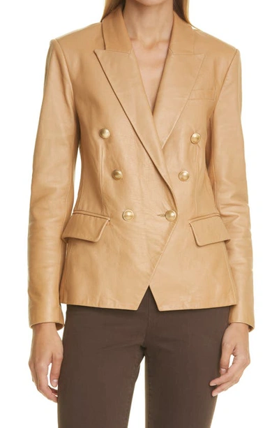 L'agence Kenzie Double Breasted Blazer In 驼色
