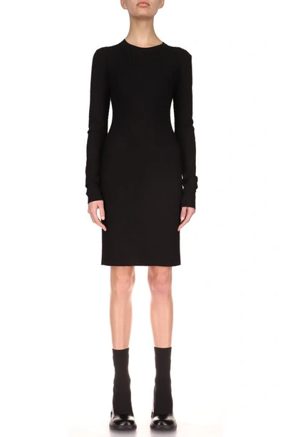 Givenchy Ribbed-knit Wool Dress In Black