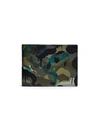 Coach Camo-coated Leather Bi-fold Wallet In Green Blue