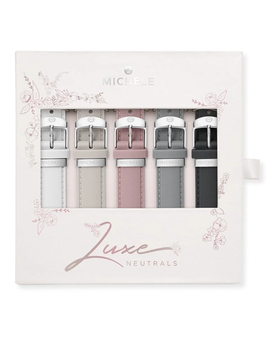 Michele Luxe Neutrals Interchangeable Silicone Strap Gift Set/18mm In Multi