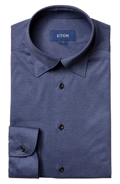 Eton Contemporary Fit Cotton Jersey Shirt In Blue