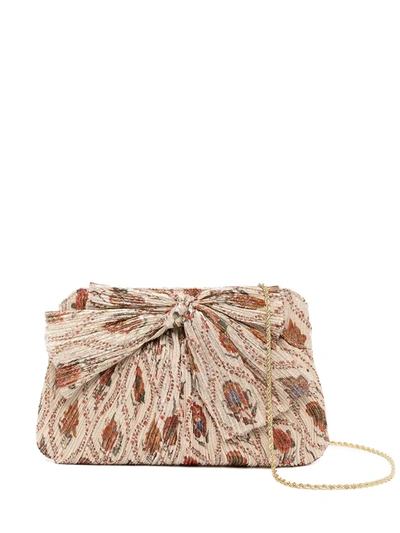 Loeffler Randall Rayne Bow Floral-print Pleated Frame Clutch In Bloom Floral