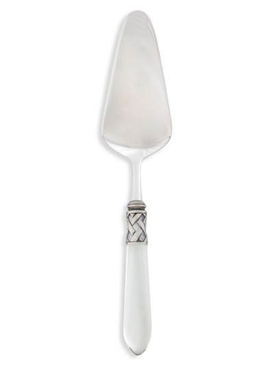 Vietri Aladdin Antique Aqua Pastry Server In White