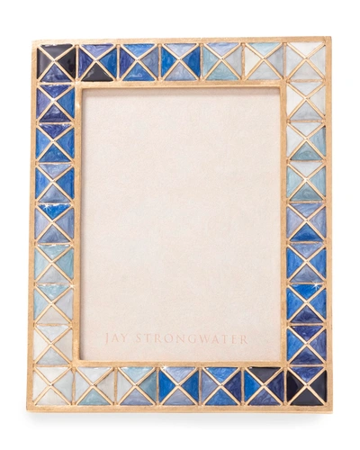 Jay Strongwater Indigo Pyramid 3" X 4" Picture Frame