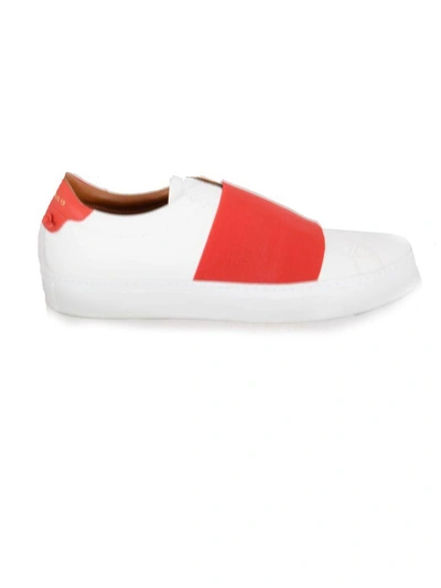 Givenchy Elasticated Strap Sneakers In Bianco/rosso