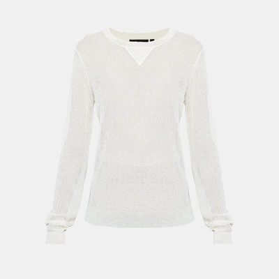 Theory Crimped Knit Pullover - Ivory