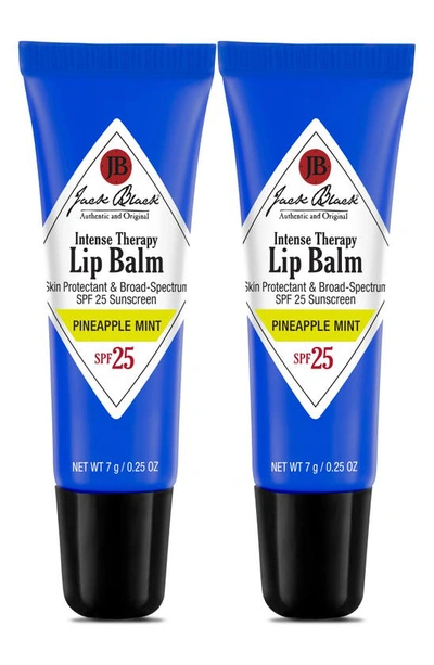 Jack Black Intense Therapy Lip Balm Spf 25 Duo In Pineapple Mint