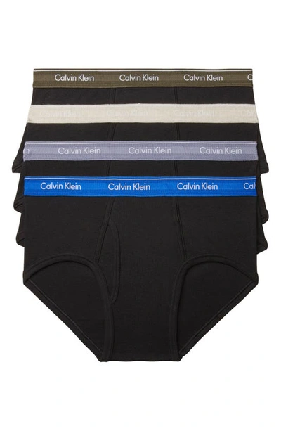 Calvin Klein Men's 4-pack Cotton Classic Briefs In W80 Bk Raod Wb