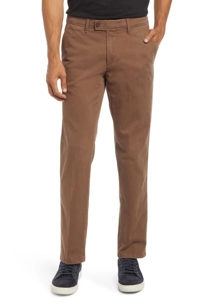 Brax Evans Flat Front Chinos In Camel