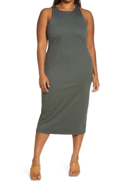 Open Edit Knit Tank Dress In Green Urban