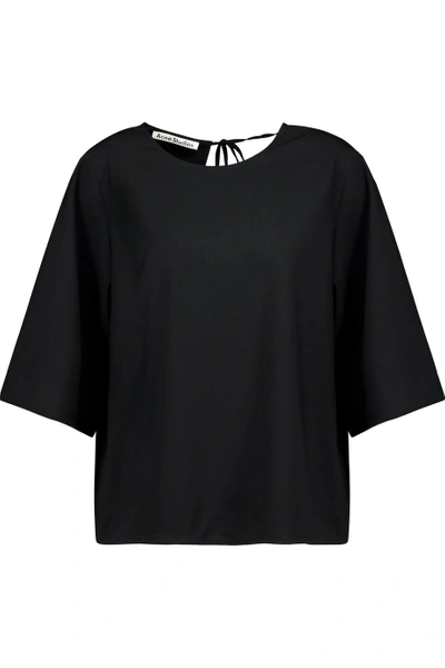 Acne Studios Mani Dry Wrap-effect  Stretch-wool Crepe Top