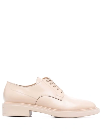 Gianvito Rossi Leather Lace-up Shoes In Neutrals