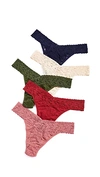 Hanky Panky Signature Lace Original Rise Thong Fashion 5-pack In Fall