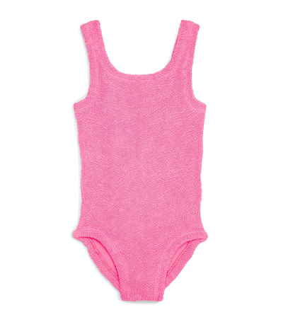Hunza G Kids' Classic Seersucker Swimsuit In Pink