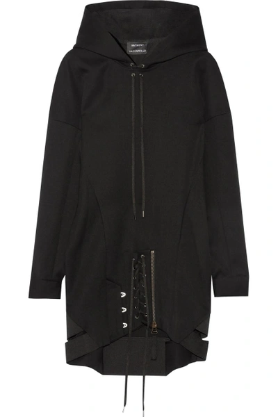 Anthony Vaccarello Hooded Lace-up Wool Dress