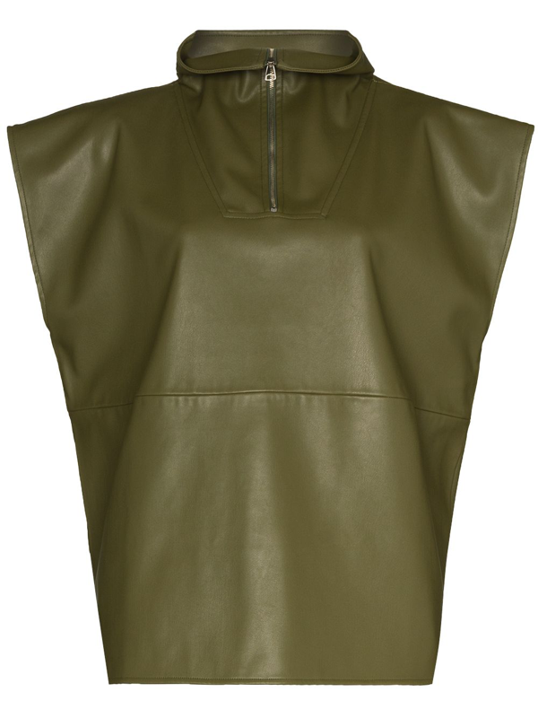 faux leather anorak