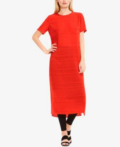 Vince Camuto Textured Tunic In Dynamic Red