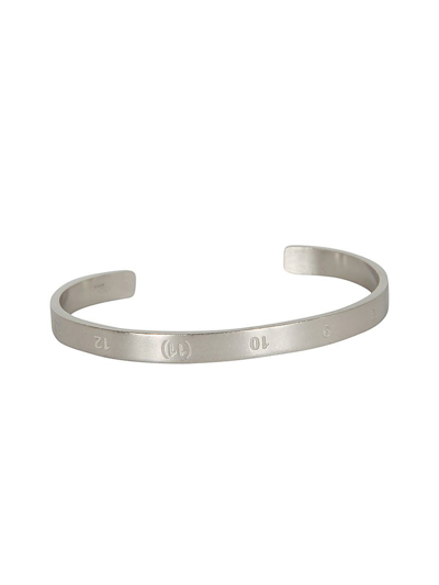 Maison Margiela Numbers-motif Cuff Bracelet In Silver