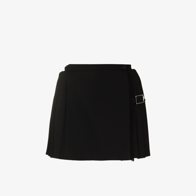 Balenciaga Black Pleated Wool Mini Kilt