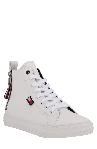 Tommy Hilfiger Women's Merigo High Top Lace Up Sneakers Women's Shoes In  White | ModeSens