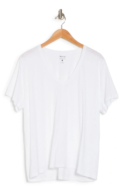 Madewell Whisper V-neck T-shirt In Optic White