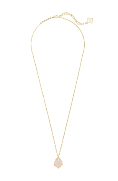 Kendra Scott 'cory' Semiprecious Stone Pendant Necklace In Gold Rose Quartz