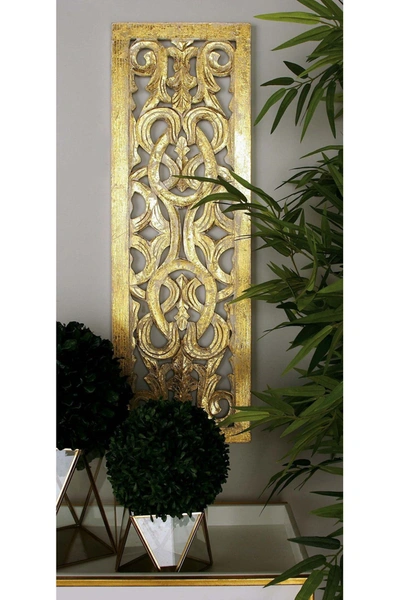 Willow Row Gold Traditional Carved Scroll Wall Panel