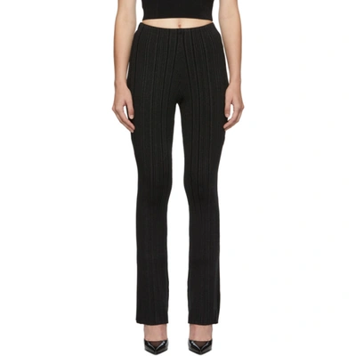 Herve Leger Black Lurex Variegated Rib Trousers