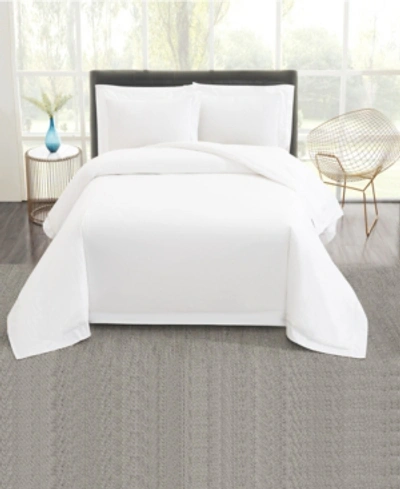 Vince Camuto Home 400tc Percale 3 Piece Duvet Set, Full/queen Bedding In White