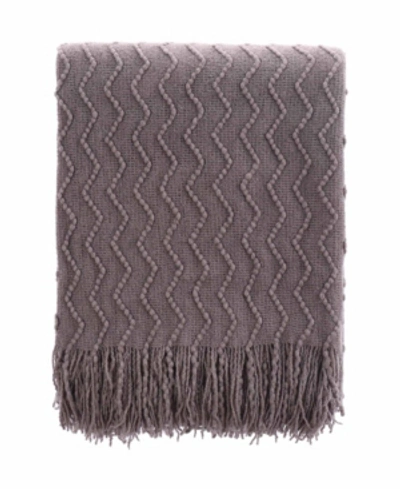 Happycare Textiles Solid Soft Zigzag Lightweight Throw, 60" X 50" In Gray