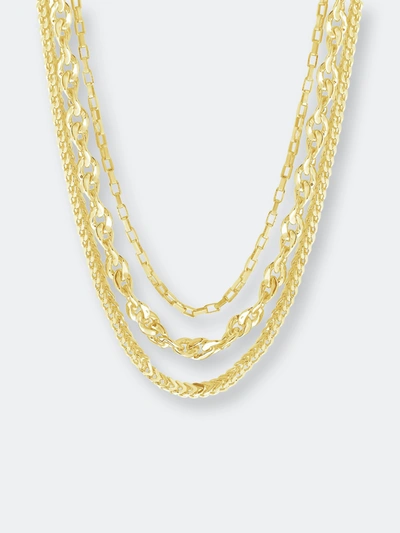 Sterling Forever Women's Triple Layer Bold Chain Necklace In Gold