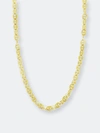 Sterling Forever 14k Over Silver Textured Anchor Chain Necklace In Gold