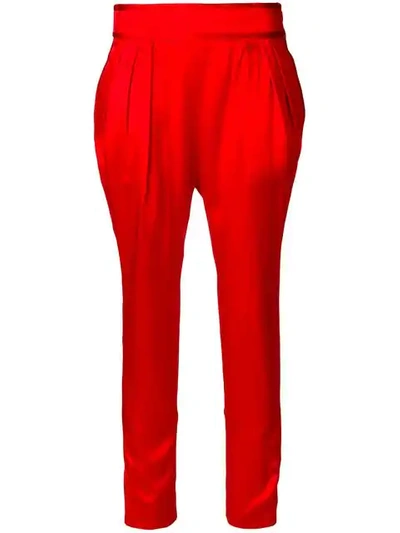 Givenchy Drop Crotch Cropped Trousers In Red