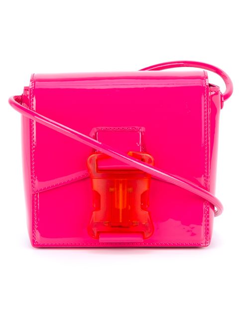 Christopher Kane Small Snap-fit Buckle Patent Leather Cross-body Bag In Pink | ModeSens