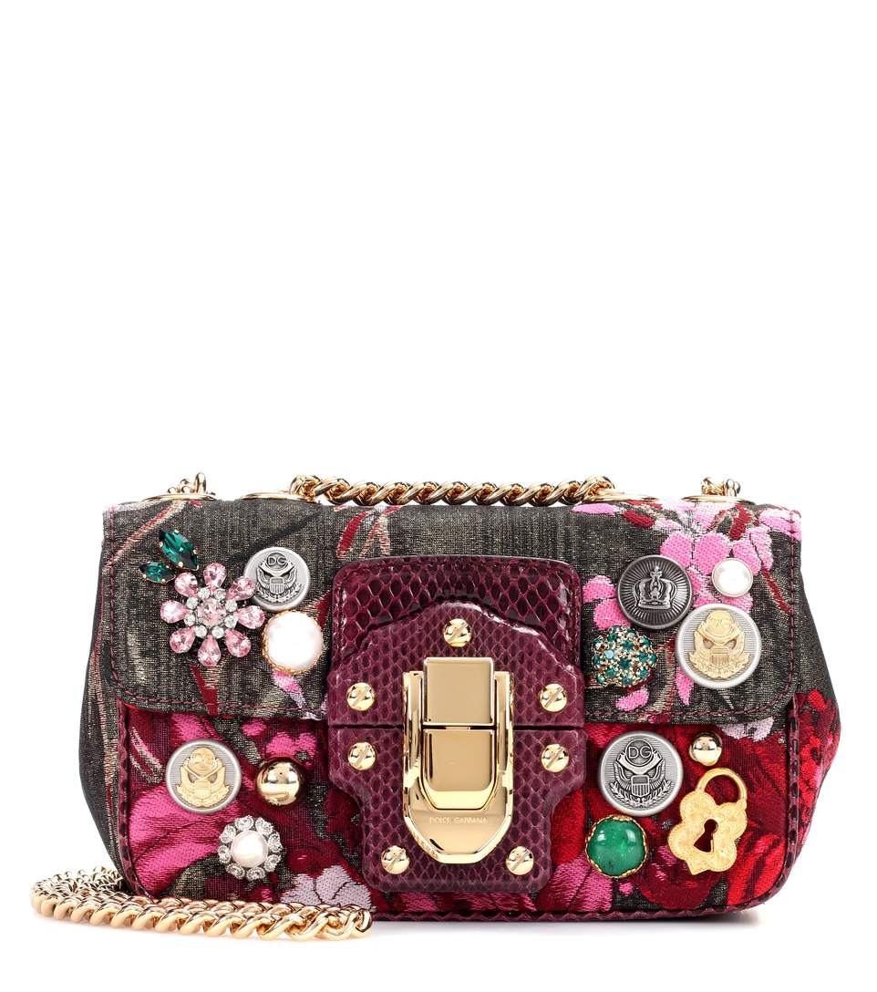 Dolce & Gabbana Lucia Mini Jacquard Shoulder Bag In Lampoee | ModeSens
