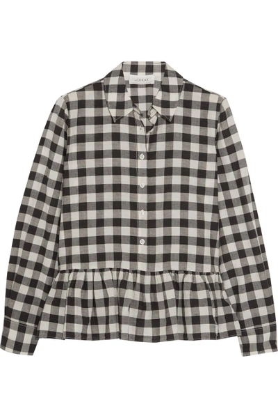 The Great The Ruffle Oxford Plaid Cotton And Linen-blend Shirt