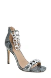 Bcbgeneration Isinna Chain Ankle Strap Sandal In Bluebell Snake Print Manmade