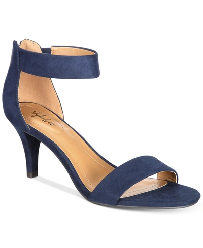 Style & Co Paycee Two-piece Dress Sandals, Created For Macy's Women's Shoes In Navy