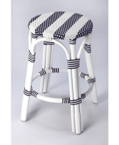 Butler Specialty Tobias And Rattan Counter Stool In White