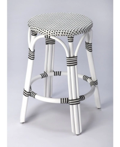 Butler Specialty Tobias And Rattan Counter Stool In Off-white