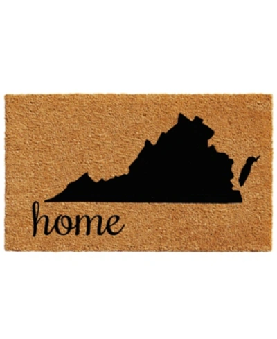 Home & More Virginia 24" X 36" Coir/vinyl Doormat Bedding In Natural/black